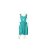 Prada Green Polka Dot Silk Sleeveless Dress - Size 42