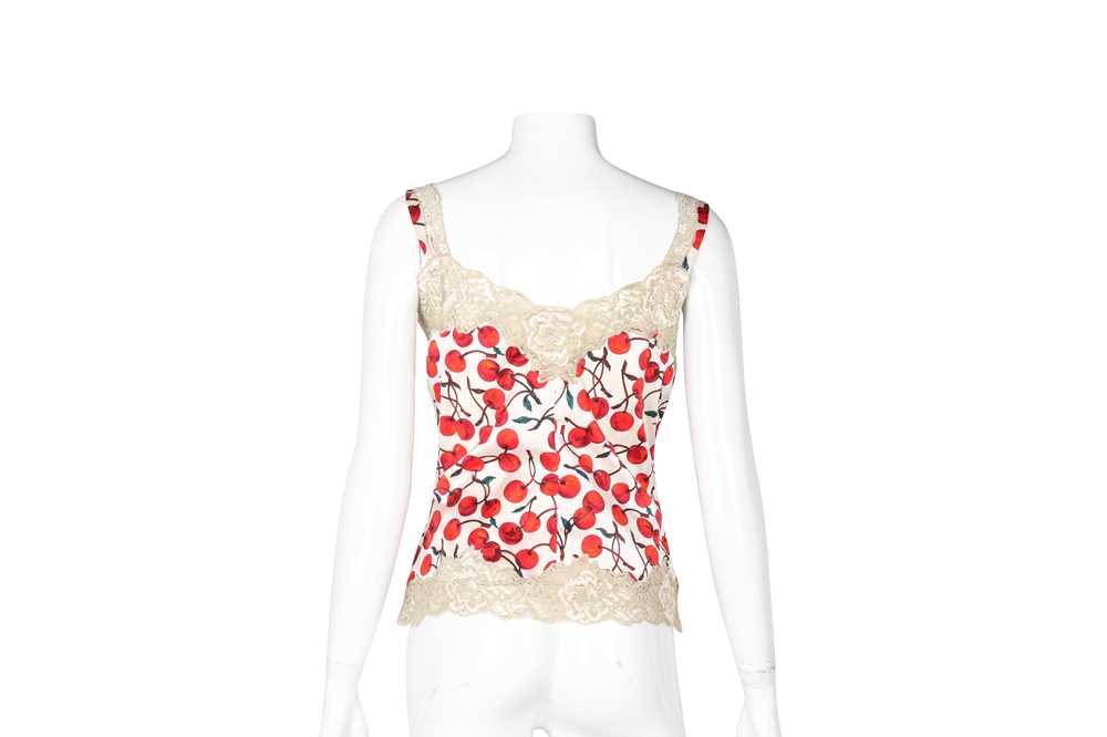 Dolce & Gabbana Cherry Print Camisole Top - Size 42 - Image 3 of 5