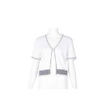 Chanel White Open Front Cardigan - Size 40