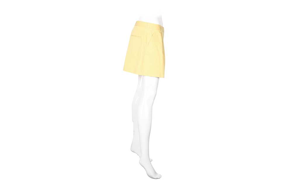 Miu Miu Buttercup Yellow Cotton Pleat Short - Size 44 - Image 3 of 4