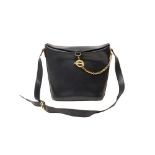 Celine Navy Chain Clasp Shoulder Bag