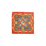 Hermes 'Europe' Print Silk Scarf