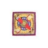 Hermes 'Casques et Plumets' Print Silk Scarf