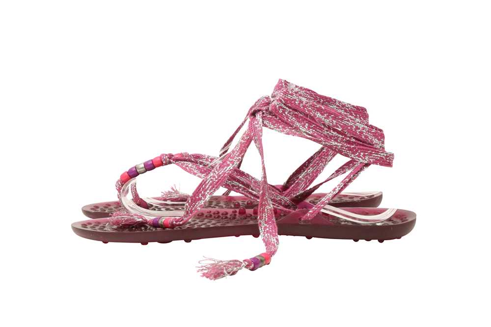 Jimmy Choo Pink Jelly Wrap Sandal - Size 41 - Image 3 of 4