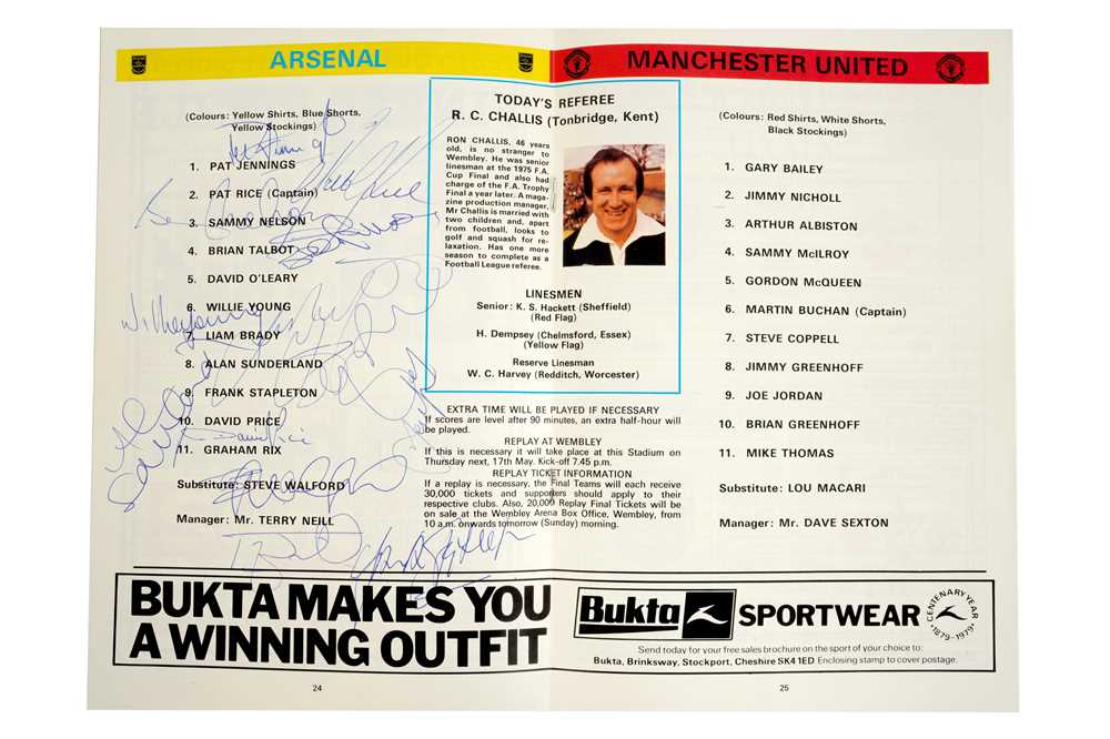 Football Interest.- Arsenal v Manchester United, 1979 - Image 2 of 3