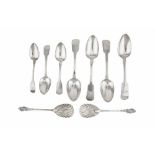 A mixed group of George IV and Victorian sterling silver flatware