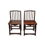 A PAIR OF CHINESE HARDWOOD SINGLE CHAIRS