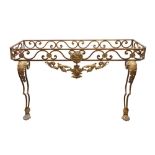 A GILT METAL CONSOLE TABLE