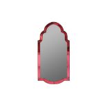 A LATE 19TH CENTURY MIRROR WITH CRANBERRY FRAME