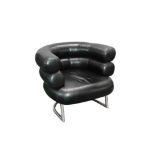 A 'BIBENDUM' BLACK LEATHER ARMCHAIR