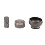 THREE CHINESE AND THAI SILVER ITEMS