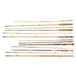 A LARGE COLLECTION OF SPLIT CANE AND OTHER FISHING RODS