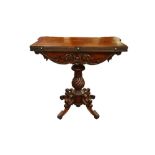 A MID 19TH CENTURY MAHOGANY PEDESTAL TEA TABLE