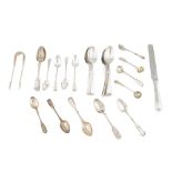 A mixed group of sterling silver flatware