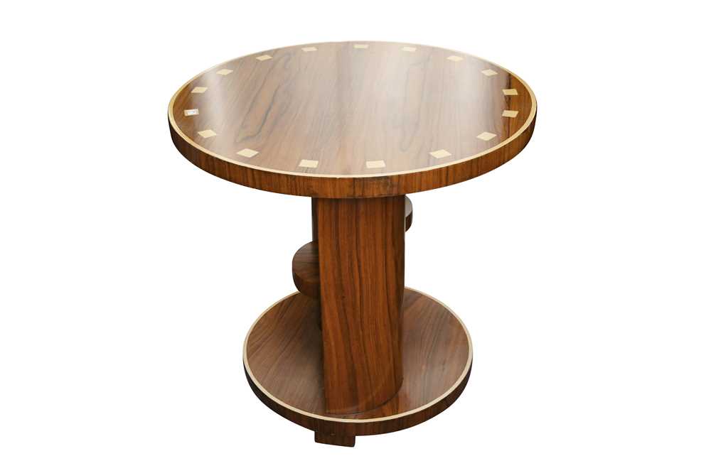 AN ART DECO STYLE ROSEWOOD CIRCULAR OCCASSIONAL TABLE - Image 2 of 3