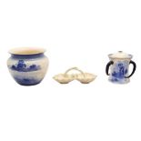TWO ROYAL DOULTON BLUE CHILDREN PATTERN CHINA ITEMS
