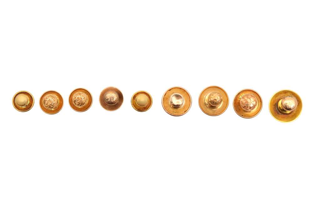 A GROUP OF GOLD DRESS STUDS