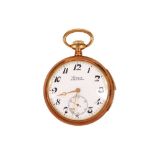 AN EARLY 20TH CENTURY SWISS 14K GOLD MINUTE REPEATER POCKET WATCH