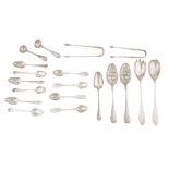 A mixed group of interesting sterling silver flatware