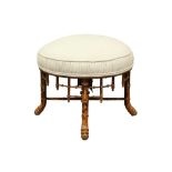 AN AESTHETIC MOVEMENT FAUX BAMBOO STOOL