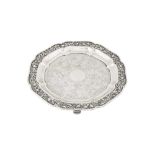 A mid-19th century Chinese Export silver salver, Canton circa 1870 by Yi Chang, retailed by Wang Hin