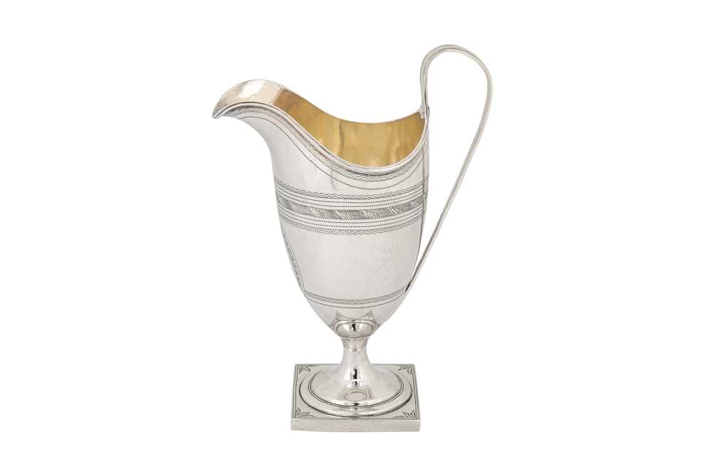 A George III sterling silver milk or cream jug, London 1798 by William Stroud (reg. 7th July 1788) - Image 4 of 5