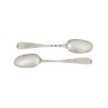 A pair of George II Scottish provincial silver tablespoons, Inverness circa 1740 by John Baillie (c.