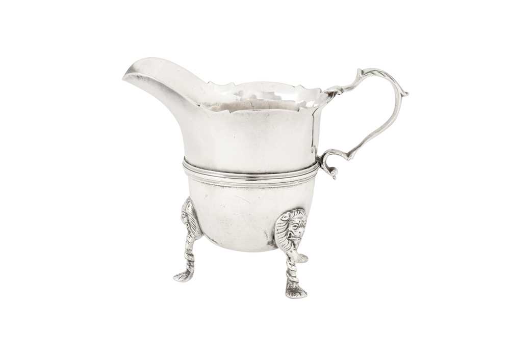 A George II Irish sterling silver milk or cream jug, Dublin circa 1750 by Robert Glanville (active 1