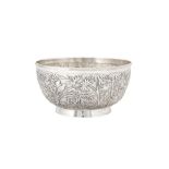 An early 20th century Chinese Export silver bowl, Canton circa 1900 by Hou Tai, retailed by L&B (uni