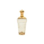 A mid-19th century Willem III Dutch 14 carat gold mounted glass scent bottle, The Netherlands circa