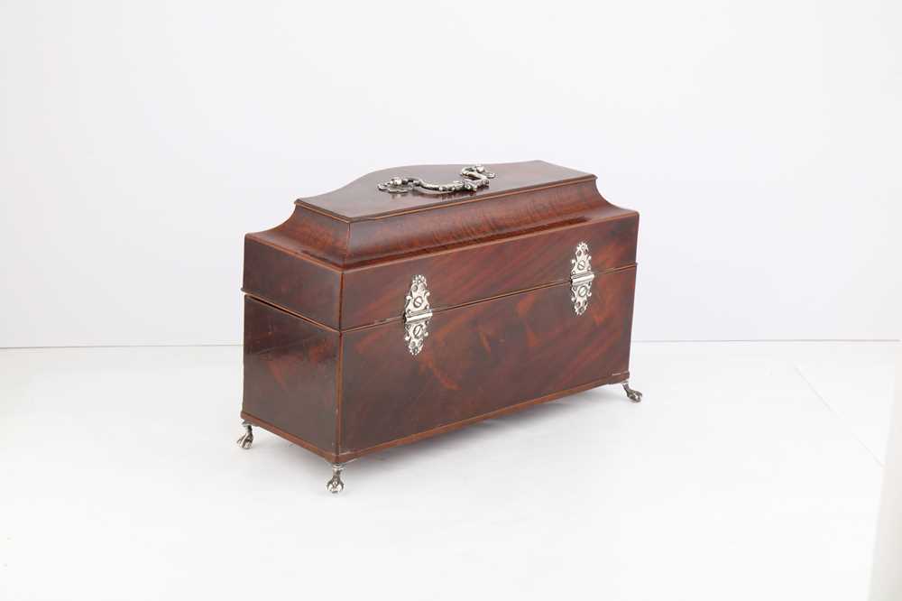 A cased George II sterling silver tea caddy and sugar bowl suite, London 1750 by Samuel Taylor (reg. - Image 10 of 21