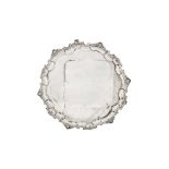 A George V sterling silver salver, Birmingham 1935 by Adie Brothers