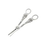 A pair of George IV sterling silver grape scissors, London 1819 by William Eley and William Fearn