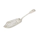 A Victorian Irish sterling silver fish slice, Dublin 1841 by Josiah Lowe