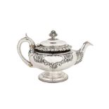 A George IV Scottish sterling silver teapot, Edinburgh 1825 by William Marshall