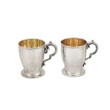 A pair of Victorian sterling silver christening mugs, London 1848 by James Charles Edington