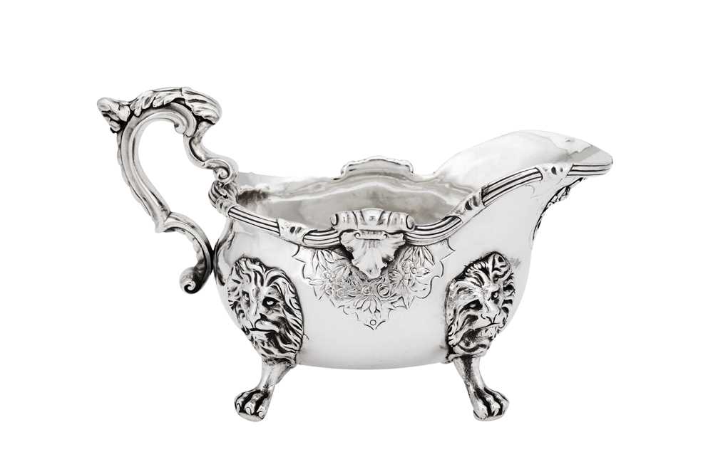 A rare pair of George II sterling silver sauceboats, London 1740 by Paul de Lamerie (Hertogenbosch 1 - Image 9 of 18