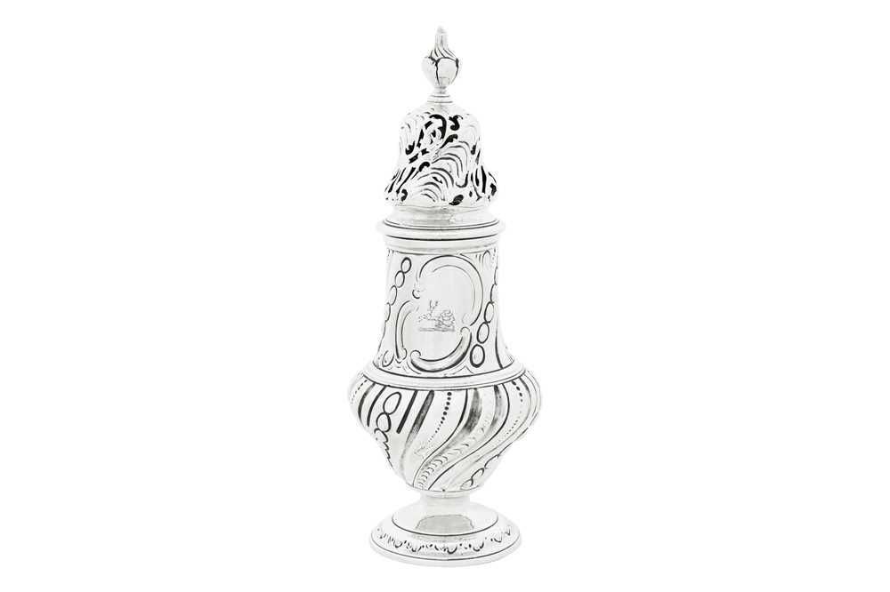 An early George III sterling silver sugar caster for the Scottish market, London 1761 by Samuel Wood