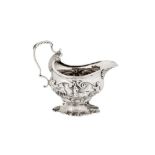 A George II sterling silver cream jug, London 1749 by Henry Hayens (reg. 13th Oct 1749)