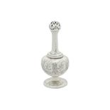 An unusual Victorian sterling silver novelty pepper pot, London 1845 by Charles Thomas Fox and Georg