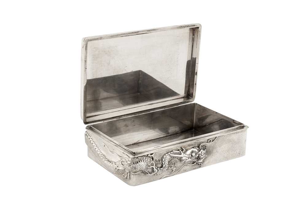 An early 20th century Japanese silver cigarette box, Yokohama circa 1900 by Watanabe - Image 5 of 6