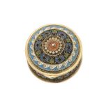 An early 20th century 900 standard silver gilt and cloisonné enamel pill box, Vienna circa 1910 by G