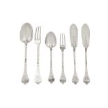 A Victorian Britannia standard silver table service of flatware / canteen, London 1887 by John Chapp