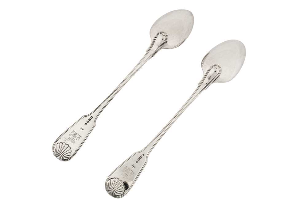 Duke of Leeds – A pair of good George III sterling silver basting spoons, London 1817 by William Ele - Image 2 of 7