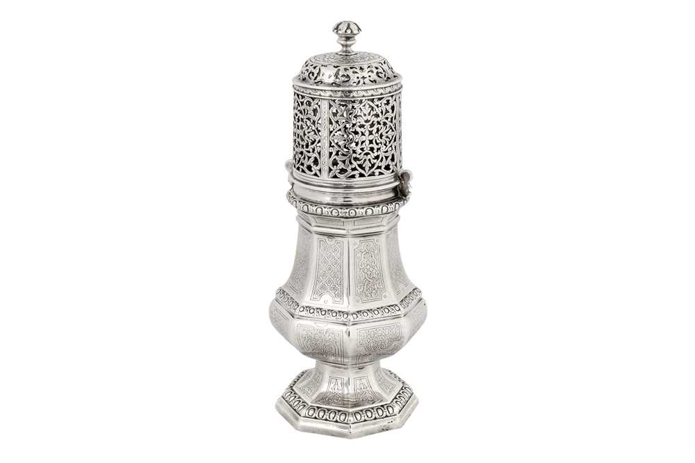 A large Louis XV early 18th century French silver sugar caster, Paris 1727-28 by Jacques Filassier ( - Image 3 of 19