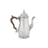 A George V sterling silver bachelor coffee pot, London 1933 by Wakely and Wheeler