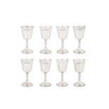 A set of eight Elizabeth II sterling silver wine goblets, Birmingham 1973/74 by Deakin and Francis