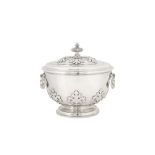 A George V sterling silver twin handled tureen or bowl and cover, London 1930 by Lionel Alfred Crich