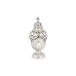 A Victorian sterling silver sugar caster, London 1894 by William Comyns