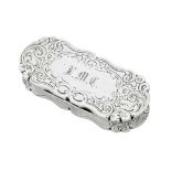 A Victorian sterling silver snuff box, Birmingham 1869 by Frederick Marson